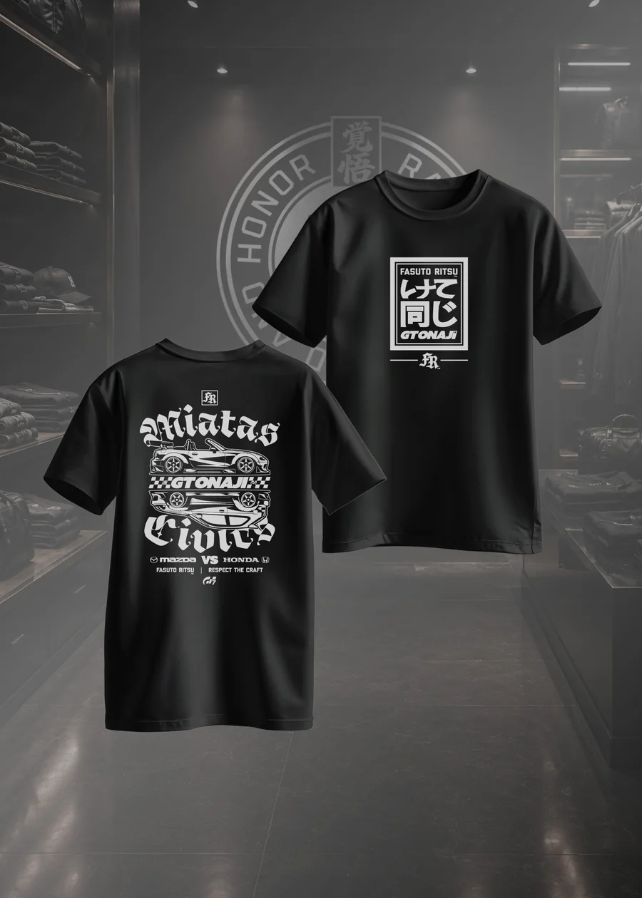 GT Onaji Divided Grid Tee, front and back