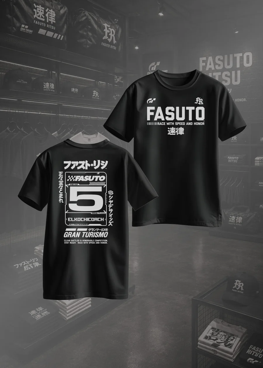 Fasuto Grid Racer ID Tee, front and back
